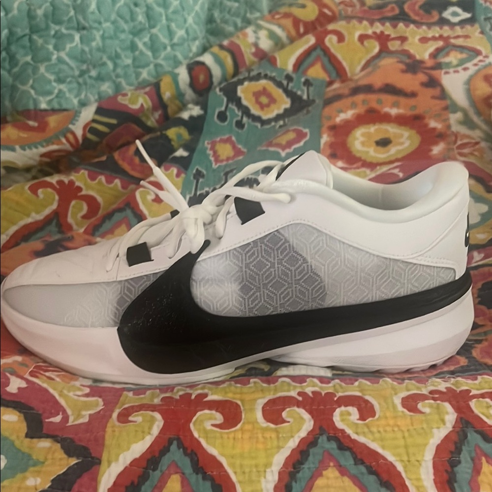 White and Black Athletic Sneakers brand new zoom freak nike mens shoes
